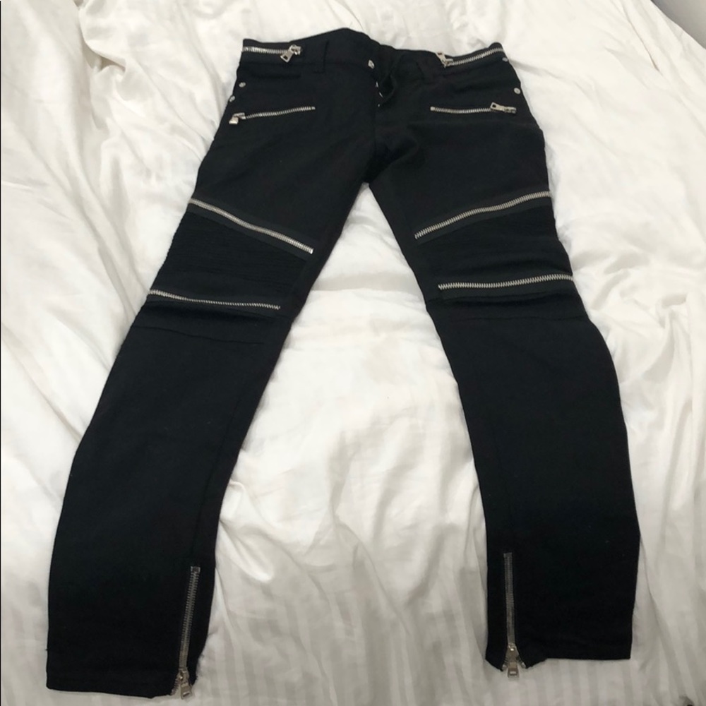 BALMAIN PARIS slim biker jeans